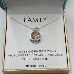 Footnotes “My Family” Sterling Silver Heart Love‎ Pendant Necklace Gift